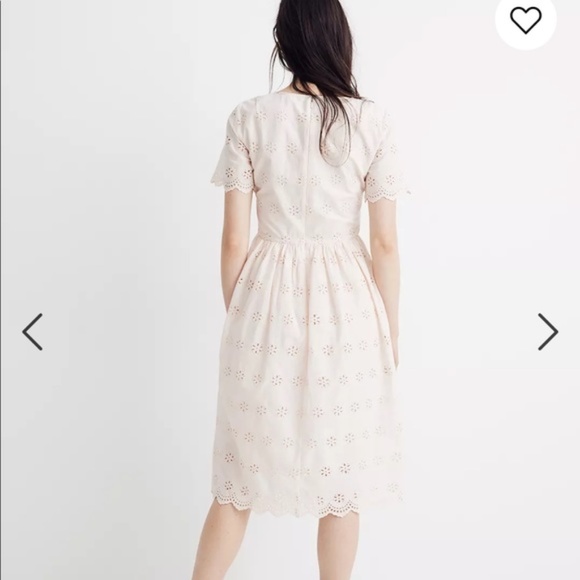 Madewell Pink Scalloped Eyelet Midi Dress - Picture 2 of 6